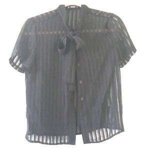 Sheer elegant SHEIN black/sheer blouse